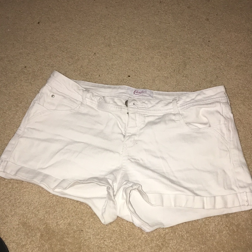 White jean shorts